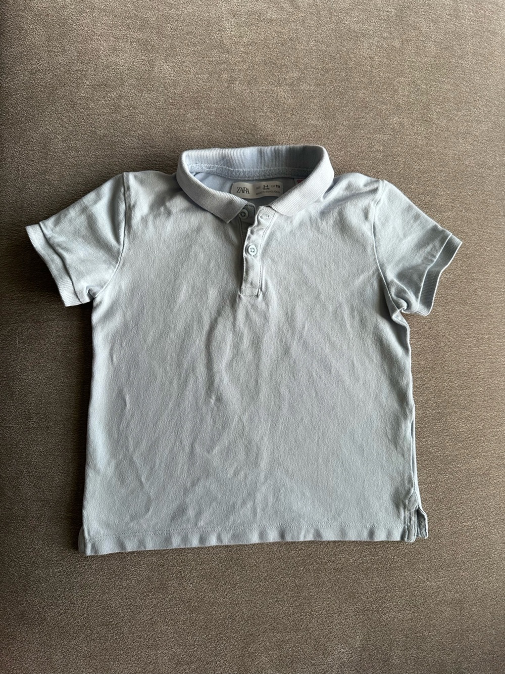Zara Light Blue Short-Sleeve Polo Tee